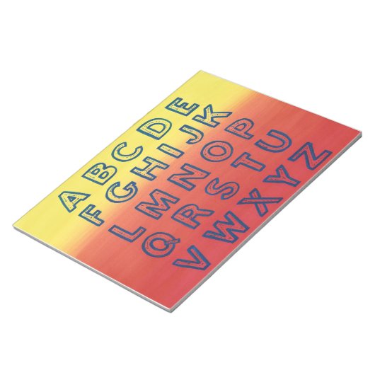 Alphabet Chart Upper Case Letters Sunset Editor Notizblock (angewinkelt)