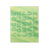 Alphabet Chart Upper Case Letters Yellow Green Notizblock (Rotiert)