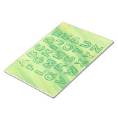 Alphabet Chart Upper Case Letters Yellow Green Notizblock (angewinkelt)
