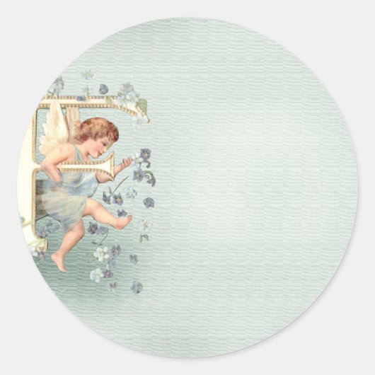 Alphabet Cherub Runder Aufkleber (Vorderseite)
