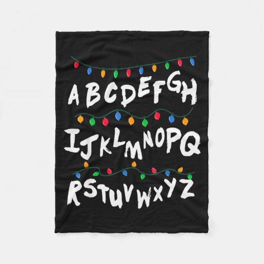 Alphabet Christmas Lights T Shirt Stranger Tee Gif Fleecedecke (Vorderseite)