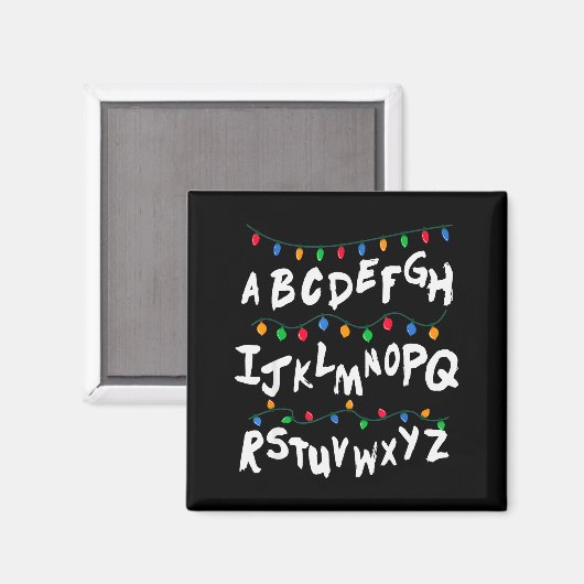 Alphabet Christmas Lights T Shirt Stranger Tee Gif Magnet (Vorderseite/Rückseite)