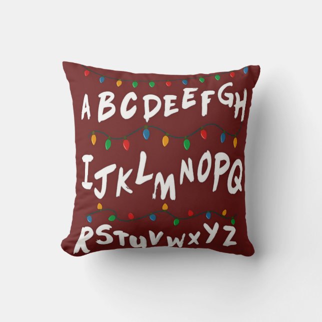 Alphabet Christmas Lights Wall Pillow Decorative Kissen (Vorderseite)