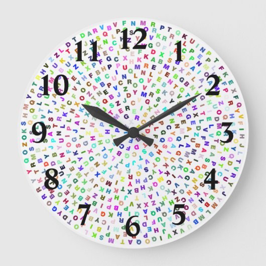 Alphabet Circle Große Wanduhr (Vorderseite)