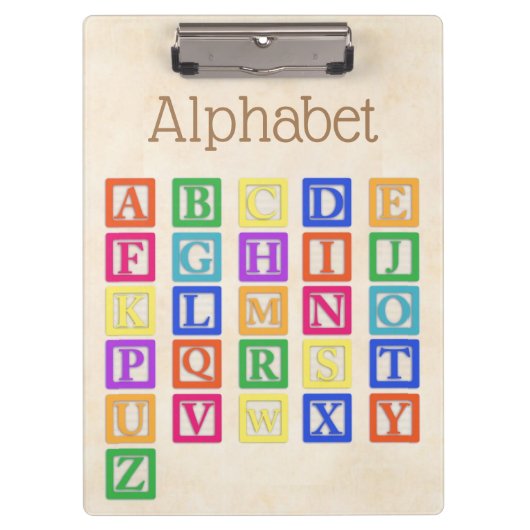 Alphabet Clipboard Klemmbrett (Vorderseite)