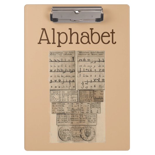 Alphabet Clipboard Klemmbrett (Vorderseite)