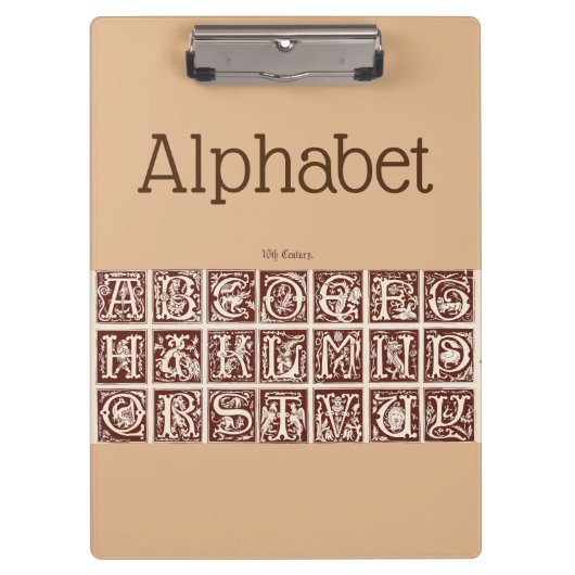 Alphabet Clipboard Klemmbrett (Vorderseite)