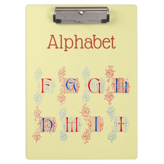 Alphabet Clipboard Klemmbrett (Vorderseite)