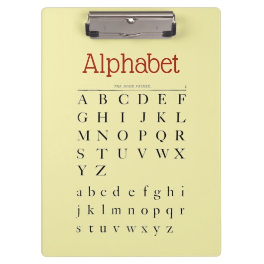 Alphabet Clipboard Klemmbrett (Vorderseite)