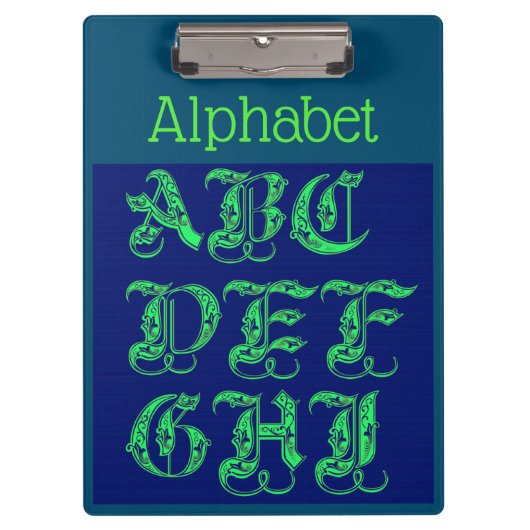 Alphabet Clipboard Klemmbrett (Vorderseite)