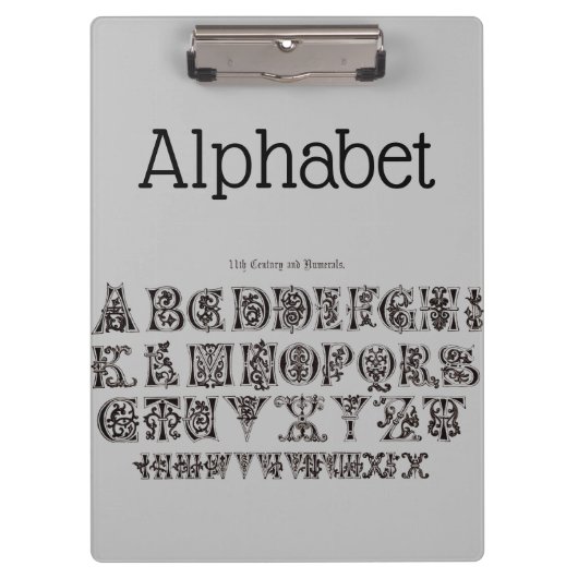 Alphabet Clipboard Klemmbrett (Vorderseite)