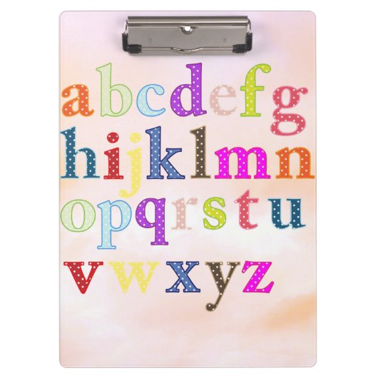 Alphabet Clipboard Klemmbrett (Vorderseite)