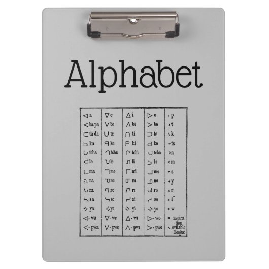 Alphabet Clipboard Klemmbrett (Vorderseite)