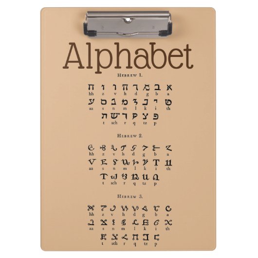 Alphabet Clipboard Klemmbrett (Vorderseite)