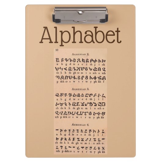 Alphabet Clipboard Klemmbrett (Vorderseite)
