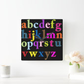 Alphabet Clock Quadratische Wanduhr (Zuhause)