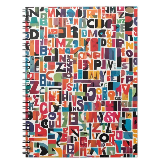 Alphabet Collage Notebook - Lebhaft und spielerisc Notizblock (Vorderseite)
