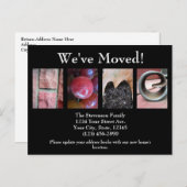 Alphabet Collage, ZUHAUSE Letter Word Art Moving Ankündigungspostkarte (Vorne/Hinten)