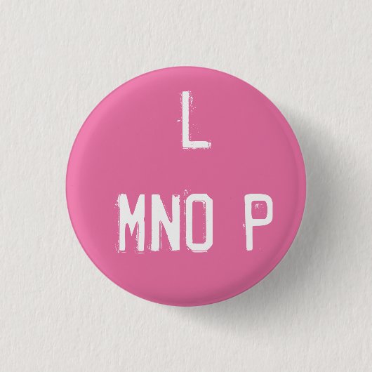 Alphabet Collectible "L MNOP" (#12) Button (Vorderseite)