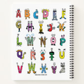 Alphabet Creatures Spiralnotebook Notizblock (Rückseite)
