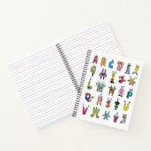 Alphabet Creatures Spiralnotebook Notizblock (Innenseite)