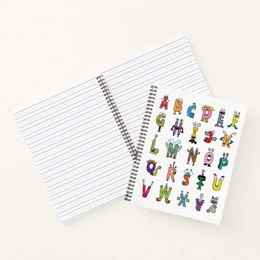 Alphabet Creatures Spiralnotebook Notizblock (Innenseite)