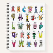 Alphabet Creatures Spiralnotebook Notizblock (Vorderseite)