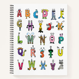 Alphabet Creatures Spiralnotebook Notizblock