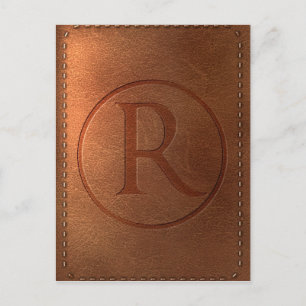 Alphabet Cuir Buchstabe R Postkarte