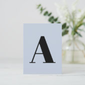 Alphabet Custom Letter | Modernes Minimalistisches Postkarte (Stehend Vorderseite)