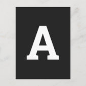 Alphabet Custom Letter | Schwarz-modern Minimalist Postkarte (Vorderseite)
