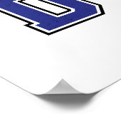 Alphabet D in Blue Color Poster (Ecke)
