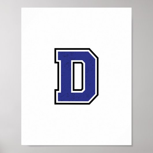 Alphabet D in Blue Color Poster (Vorne)