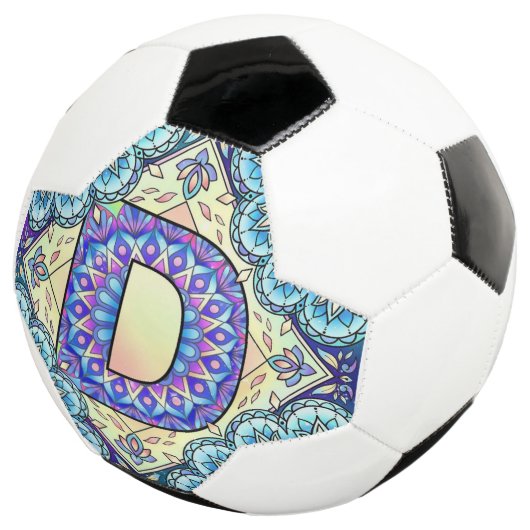 Alphabet D mandala Fußball (Dreiviertel)