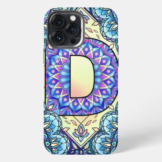 Alphabet D Mandala iPhone Hülle (Rückseite)