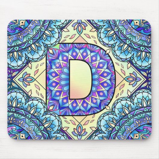Alphabet D mandala Mousepad (Vorne)