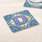 Alphabet D mandala Rechteckiger Pappuntersetzer (angewinkelt)