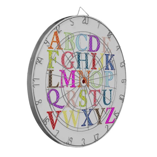 Alphabet Dartscheibe (Vorderseite Links)