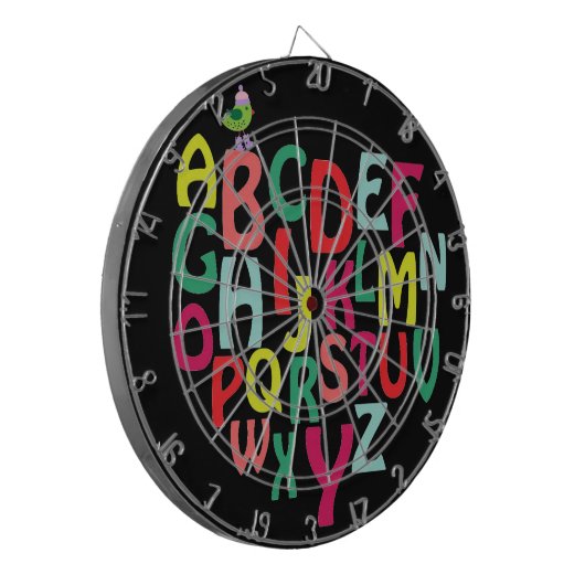Alphabet Dartscheibe (Vorderseite Links)