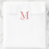 Alphabet der Blume M (rot und Punkte) Aufkleber (Tasche)