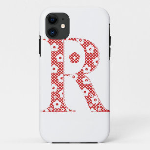 Alphabet der Blume R (rot und Punkte) Case-Mate iPhone Hülle