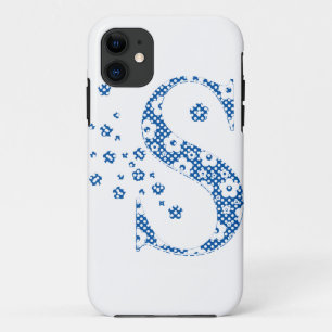 Alphabet der Blume S (blau und Punkte) Case-Mate iPhone Hülle