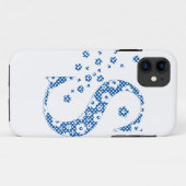 Alphabet der Blume S (blau und Punkte) Case-Mate iPhone Hülle (Rückseite (Horizontal))