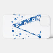 Alphabet der Blume V (blau und Punkte) Case-Mate iPhone Hülle (Rückseite (Horizontal))