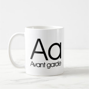 Alphabet der Typografie-Tasse - Avantgarde Kaffeetasse