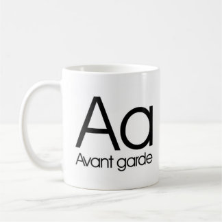Alphabet der Typografie-Tasse - Avantgarde Kaffeetasse