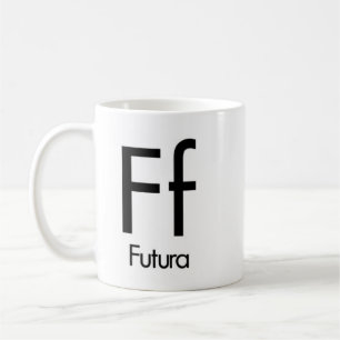 Alphabet der Typografie-Tasse - Futura Kaffeetasse
