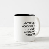 Alphabet der Typografie-Tasse - Futura Zweifarbige Tasse (VorderseiteRechts)