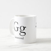 Alphabet der Typografie-Tasse - Garamond Kaffeetasse (Vorderseite Links)