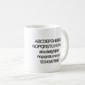 Alphabet der Typografie-Tasse - Helvetica Kaffeetasse (VorderseiteRechts)